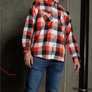 DIXXON Red and Black Plaid Button Down Shirt
